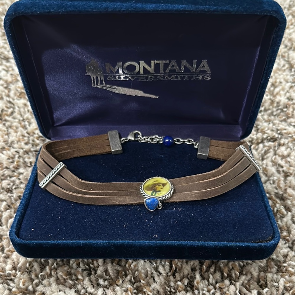 Montana Silversmiths Silver and Brown Choker with Elegant Design